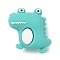 Silicone Beads, Pale Turquoise, Focal Beads, Dinosaur, 29x27x14.5mm, Hole: 2mm