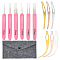 GOMAKERER 12 Pcs 12 Styles Dreadlock Crochet Hooks for Hair, Dreads Crochet Needle Braid Hair Dreadlocks Needle Hair Weaving Needle Tool with a Storage Bag for Women