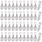 200Pcs Alloy Glue-on Flat Pad Bails, Shovel Pendant Bails, Platinum, 15x5x1~5mm, Hole: 4.5x3mm