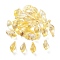 Handmade Gold Sand Lampwork Beads, Teardrop, Gold, 19x8mm, Hole: 1mm