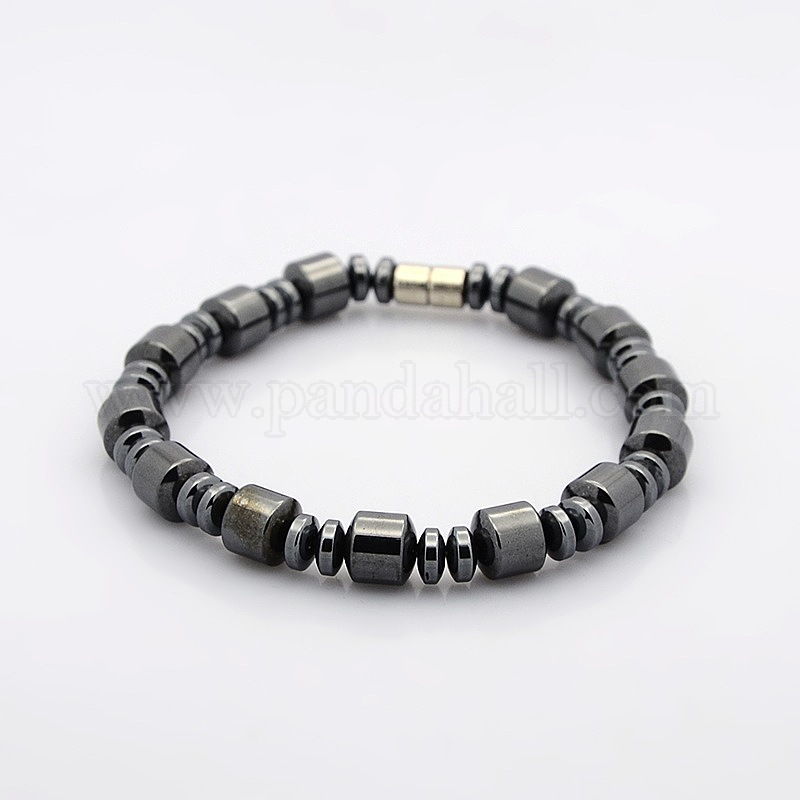 Wholesale Hematite Column and Rondelle Beads Bracelets
