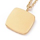 Placage ionique (ip) 304 carré en acier inoxydable avec collier pendentif cupidon pour femme NJEW-E014-03G-4