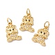 Brass Micro Pave Clear Cubic Zirconia Pendants ZIRC-M118-01G-RS-1