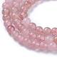 Chapelets de perles aux fraises en quartz naturel G-P433-29-3