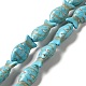 Brins de perles synthétiques teintes en turquoise G-E594-18-1