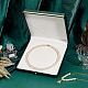 Квадратная коробка для жемчужного ожерелья из искусственной кожи LBOX-WH0002-06A-5