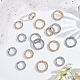 WADORN 16pcs Alloy Spring Gate Rings with Rhinestone RB-WR0001-01-4