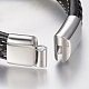 Geflochtenen Lederband Armbänder BJEW-H561-07C-3