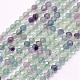 Perline fluorite naturale fili, sfaccettato, tondo, 3mm, Foro: 0.5 mm, circa 132pcs/filo, 15.5 pollice (39.5 cm)