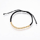 Bracelets de perles tressés en laiton réglables BJEW-JB03778-2