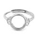 Componenti dell'anello in argento sterling piatto rotondo regolabile 925&nbsp;STER-G042-02P-2