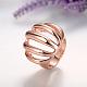 Модное кольцо из оловянного сплава из настоящего розового золота RJEW-BB00975-01-3