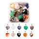 20 pièces 10 pendentifs en pierres précieuses naturelles de style coeur G-LS0002-16-1