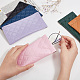 CRASPIRE 6Pcs 6 Colors Rectangle with Rhombus Pattern PU Imitation Leather Eyeglasses Pouch AJEW-CP0005-57-3