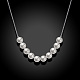 925 libra esterlina collares de abalorios concha de plata de la perla NJEW-BB18719-4