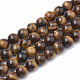 Chapelets de perles d'œil de tigre naturel G-S333-14mm-001-1