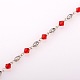 Chaînes de perles de verre bicone manuelles pour fabrication de bracelets et colliers AJEW-JB00062-05-1