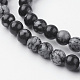 Flocon de neige naturelle chapelets de perles en obsidienne G-G735-72-6mm-3
