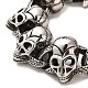 304 Stainless Steel Skull Link Chain Bracelets BJEW-E094-02AS-2