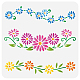 FINGERINSPIRE Daisy Chain Stencils 11.8x11.8inch Reusable Daisy Drawing Stencil DIY Craft Blooming Daisy Flower Painting Template Plant Stencil for Painting on Wall Wood Fabric Furniture DIY-WH0391-0057-1