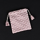 花雲プリント布製収納袋  巾着袋包装袋  長方形  ピンク  15x13cm PW-WG79945-02-1