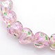 Pearlized Handmade Inner Flower Lampwork Heart Beads Strands LAMP-L024-02E-2
