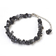 Natural Snowflake Obsidian Chip Beads Anklets AJEW-AN00229-04-1