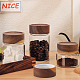 BENECREAT 4pcs Wooden Mason Jar Lids WOOD-WH0124-12B-5