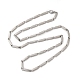 ステンレススチール製長方形リンクバーチェーンネックレス201個  ステンレス鋼色  23.78インチ（60.4cm） NJEW-Q316-01D-P-1