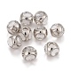 Brass Micro Pave Clear Cubic Zirconia Beads ZIRC-Z023-08P-1