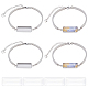 BENECREAT 4PCS 304 Stainless Steel Rectangle Bracelet Base DIY-BC0005-53-1