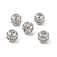 Hollow Brass Micro Pave Clear Cubic Zirconia European Style Beads KK-E068-VB485-3