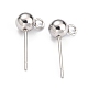 304 Stainless Steel Ball Post Stud Earring Findings STAS-Z035-02P-E-1