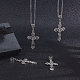 Chgcraftチベットスタイル合金ヨーロッパヨーロッパダングルチャーム  大穴ペンダント  十字架クロス  イースターのために  アンティークシルバー  67mm  穴：5mm  30個/箱 FIND-CA0002-56-4