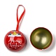 ブリキの丸いボールキャンディー収納記念品ボックス  クリスマスメタルハンギングボールギフトケース  サンタクロース  16x6.8cm CON-Q041-01D-3