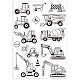 GLOBLELAND Engineering Vehicle Clear Stamps for Card Making Construction Truck and Sign Transparent Silicone Stamps for DIY Scrapbooking Supplies Embossing Paper Card Album Decoration Craft DIY-WH0371-0037-8
