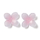 不透明樹脂ビーズキャップ  4花びら  花  ピンク  15.5x15x4mm  穴：1.2mm RESI-L035-13-1