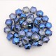 Hexagonale electroplate pleine arc plaqué perles de verre brins EGLA-P015-M-2