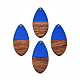 Transparent Resin & Walnut Wood Pendants RESI-N025-032-C03-2