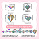 AHANDMAKER 20 Pcs Rainbow Color Heart Charms PALLOY-GA0001-11-3