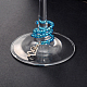 Punk Alloy Human Skeleton Pendants for Halloween Jewelry Making Wine Glass Charms AJEW-JO00039-02-1