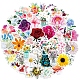 50 Uds pegatinas de flores autoadhesivas impermeables de pvc de primavera PW-WG68058-01-3