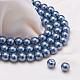 Pandahall 1 box umweltgefärbte glasperlen perlen runde glasperlen schiefergraue perlen perlmutt bezaubern für schmuckherstellung 8mm HY-BC0001-8mm-RB077-9