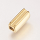 304ステンレス鋼スライドチャーム  長方形  ゴールドカラー  10x5.5x4mm  穴：2mm STAS-F144-024G-5.5x10-2