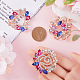 Gorgecraft 3Pcs 3 Style Colorful Dyed Quartz Flower & Heart Brooch Pins FIND-GF0005-31-3