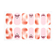 フルカバーのnombreネイルステッカー  水転写  ネイルチップの装飾用  ピンク  24x8mm  14pcs /シート MRMJ-S060-ZX3304-1