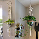 GORGECRAFT 3 Pack Macrame Plant Hangers with 6 Hooks Indoor Outdoor Hanging Planters Basket Handmade Cotton Rope Flower Pots Holder for Home Decor AJEW-GF0001-35-7