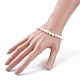 Perlenarmband aus Naturperlen mit Büroklammerketten aus Messing für Damen BJEW-JB07920-01-3