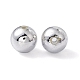 Silver Color Plated Acrylic Round Spacer Beads PACR-MSMC001-06-2