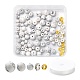 96 pièces kit de perles rondes en howlite synthétique pour la fabrication de bijoux à bricoler soi-même DIY-FS0002-02-1